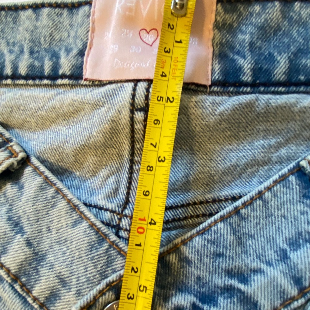 Revice V Cut Waist Jeans Size 26 Low Rise Light Wash Y2K Straight Leg - Picture 10 of 16